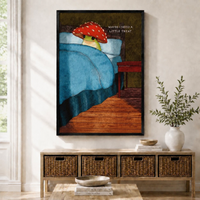 Whimsical Frog Mushroom Canvas Wall Art