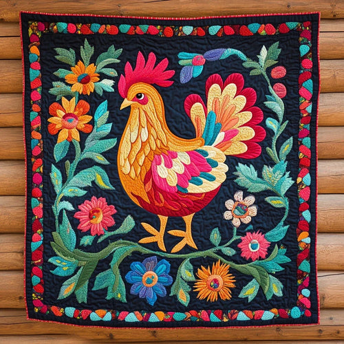 Meadow Chicken Quilt Blanket