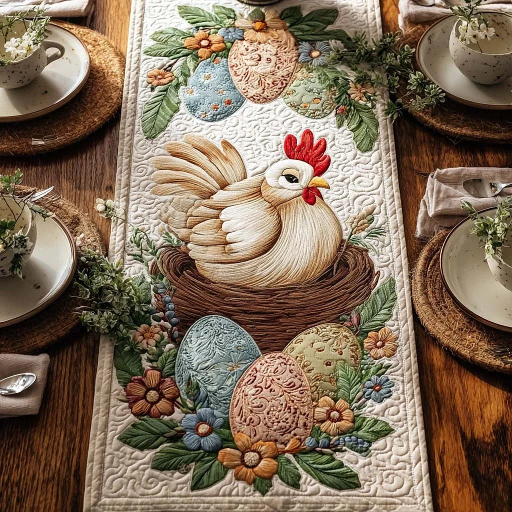Meadow Hen Keepsake Quilted Table Runner