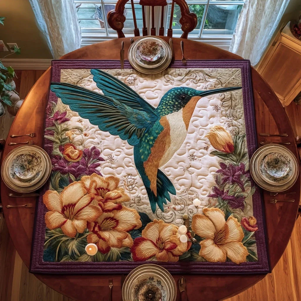Meadow Hummer Quilted Table Topper