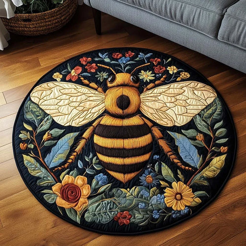 Meadow Monarch Quilted Round Mat