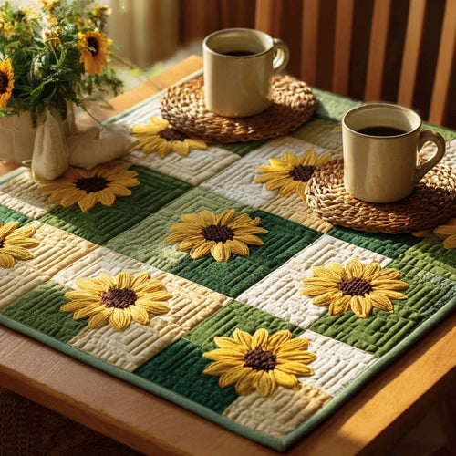 Meadow Sunflower Quilted Table Topper