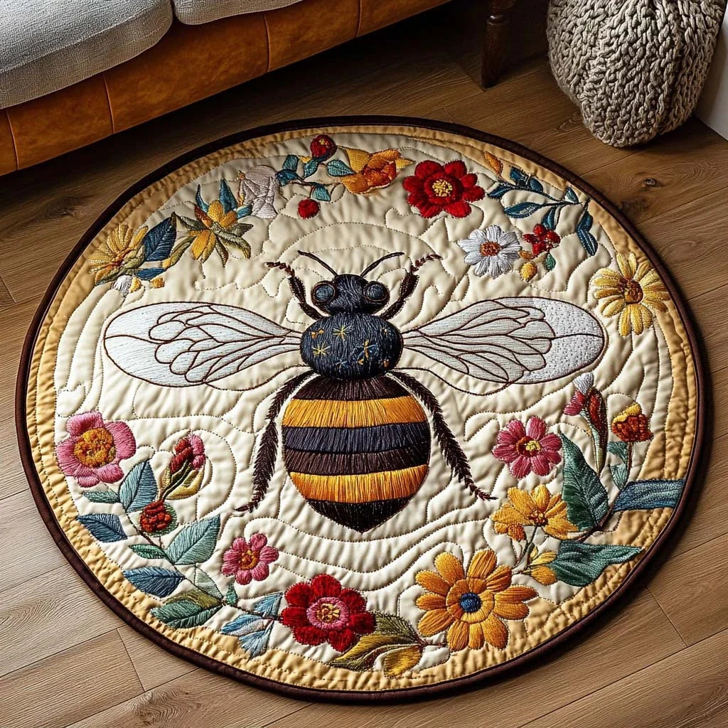 Meadow Whisper Quilted Round Mat
