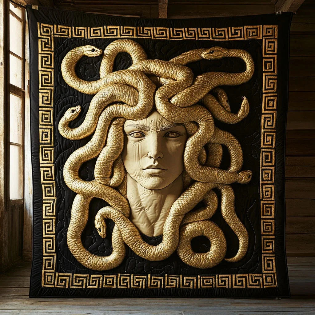 Medusa Gaze Quilt Blanket