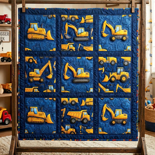 Mega Diggers Quilt Blanket - Quilted Blanket by Wild and Way