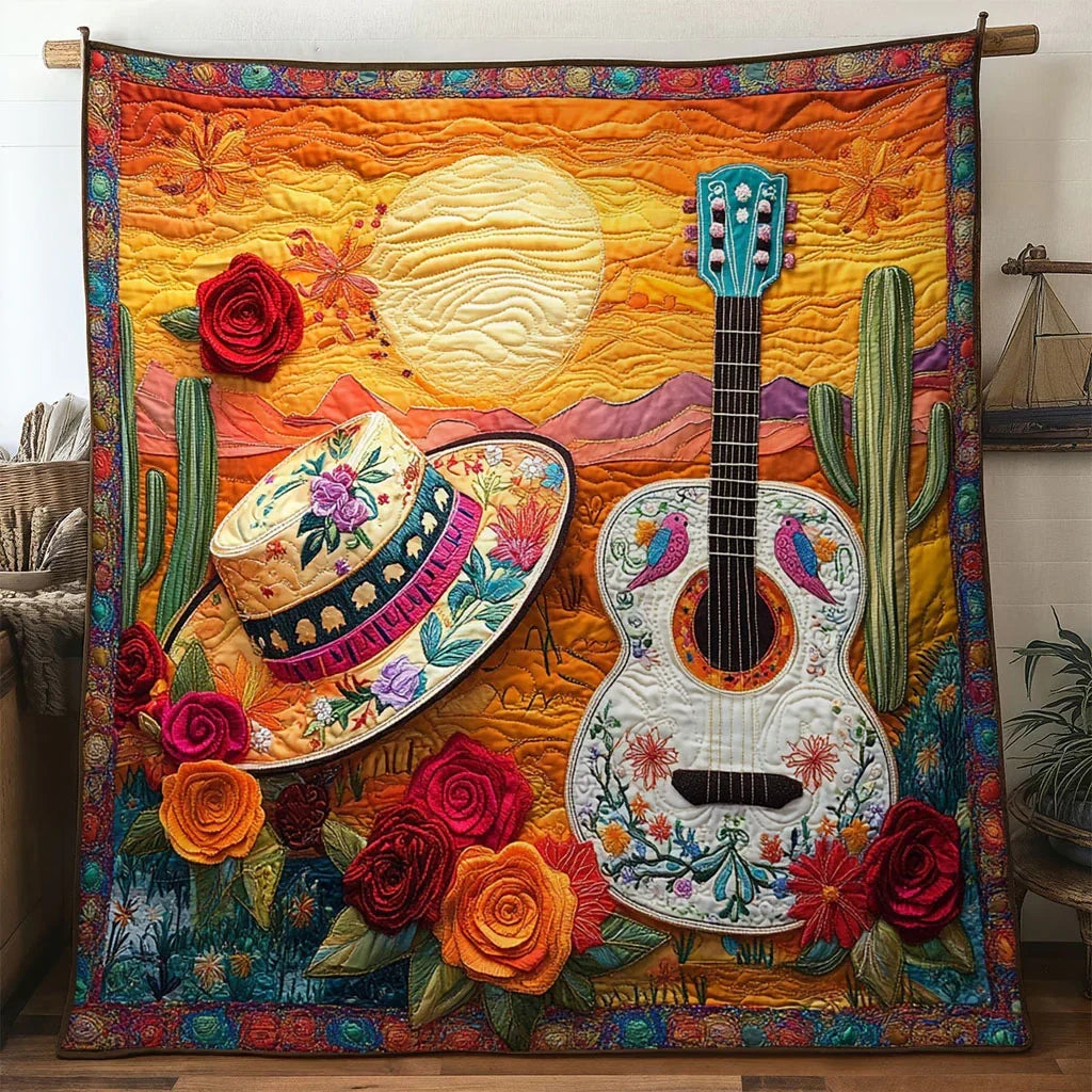 Memory Strings Guitar Quilt Blanket