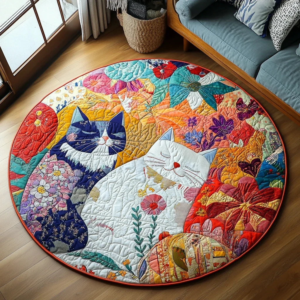 Meow Haven Quilted Round Mat