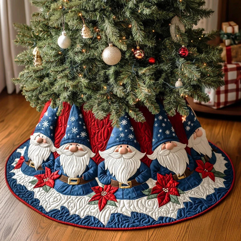 Merry Beard Magic Christmas Quilted Tree Skirt