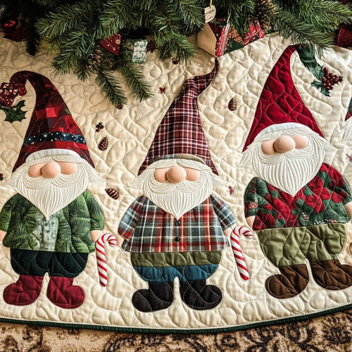 Merry Beards Quilted Christmas Tree Skirt