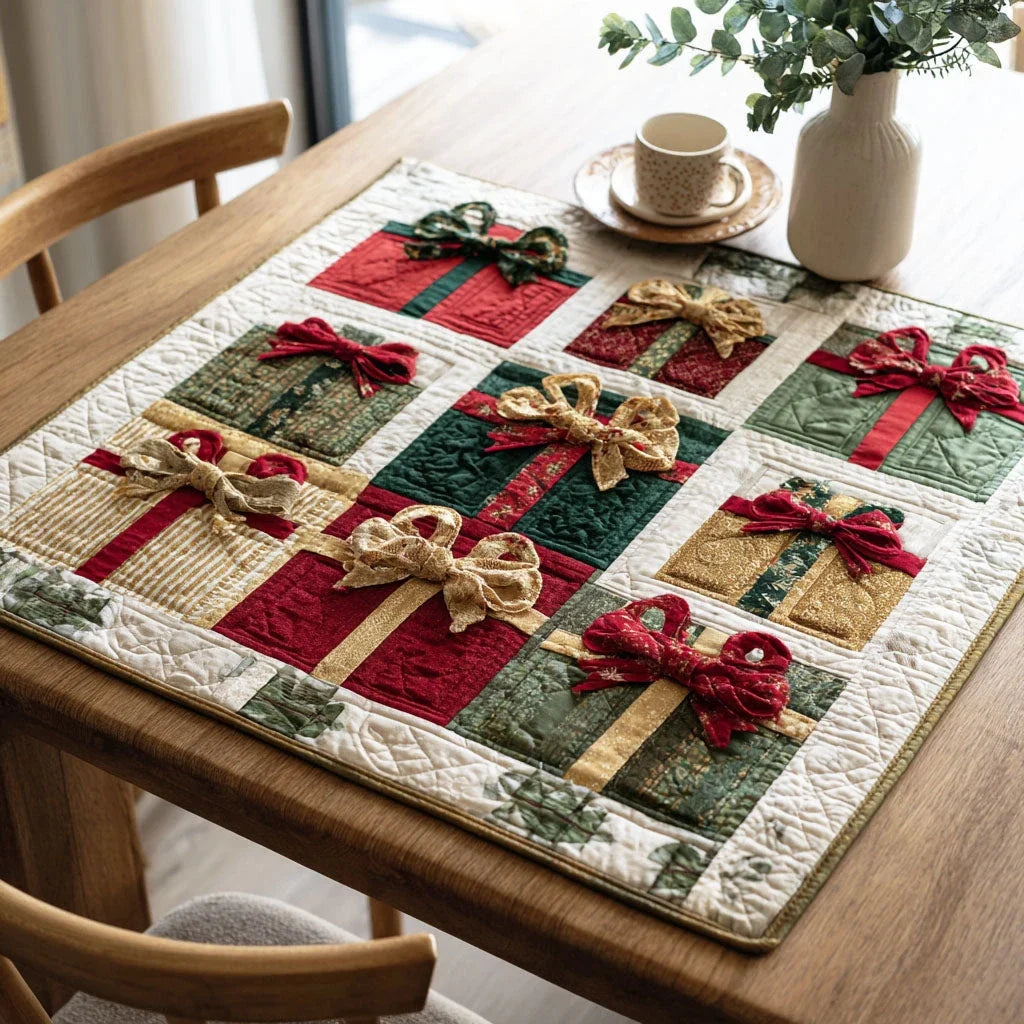 Merry Glow Quilted Table Topper