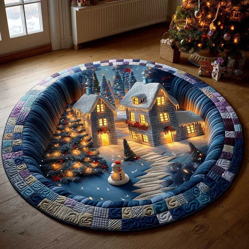 Merry Hamlet Quilted Quilted Round Mat