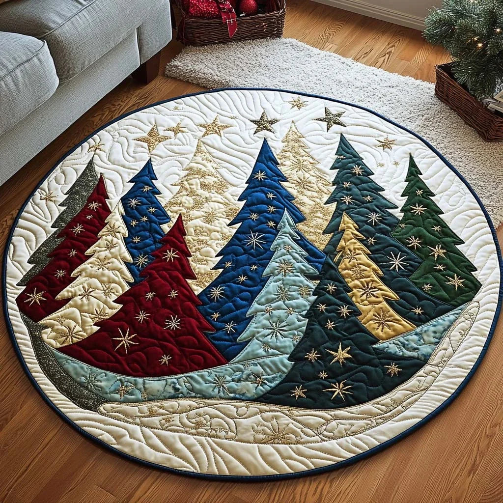 Merry Lights Quilted Round Mat