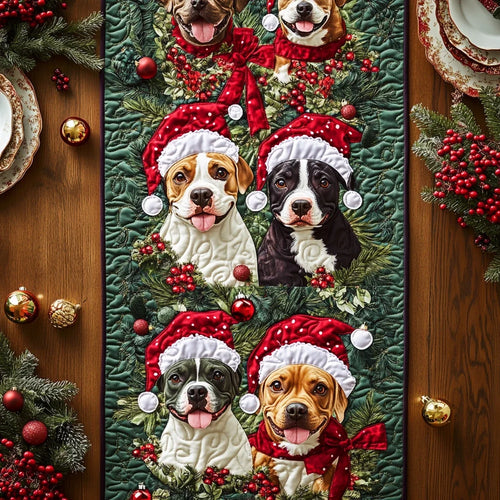Merry Pitbull Quilted Table Runner