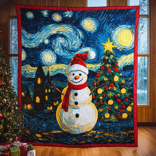Merry Snowman Quilt Blanket
