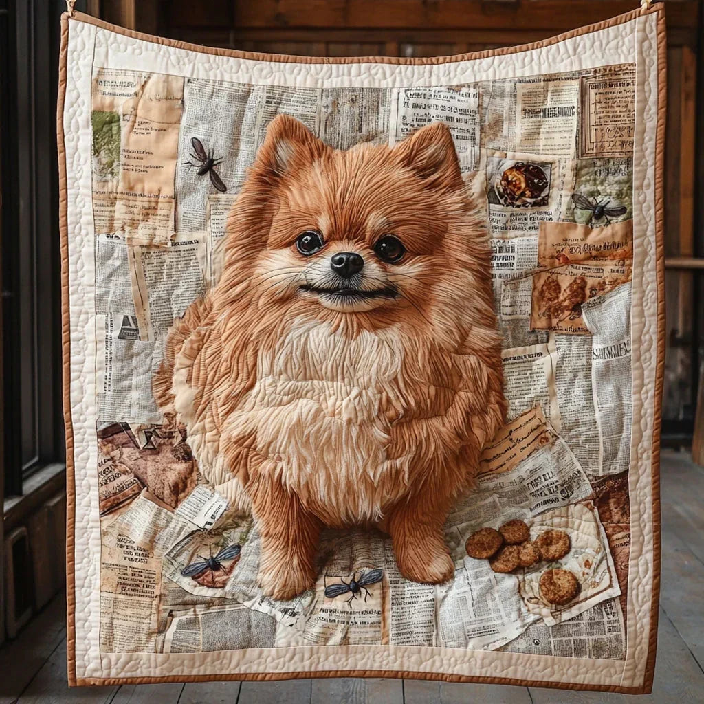 Messing Pomeranian Quilt Blanket