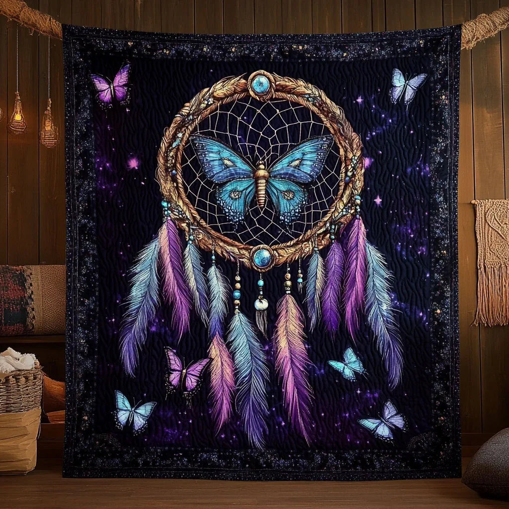 Midnight Butterfly Dreamcatcher Quilt Blanket
