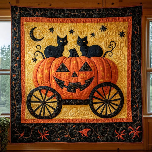 Midnight Cats Quilt Blanket