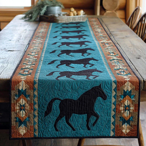 Midnight Mustang Quilted Table Runner