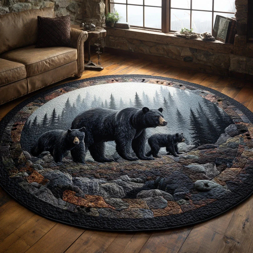 Midnight Paws Quilted Round Mat