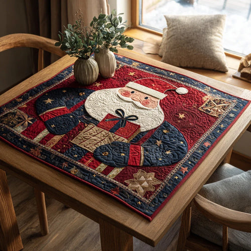 Midnight Santa Claus Quilted Table Topper