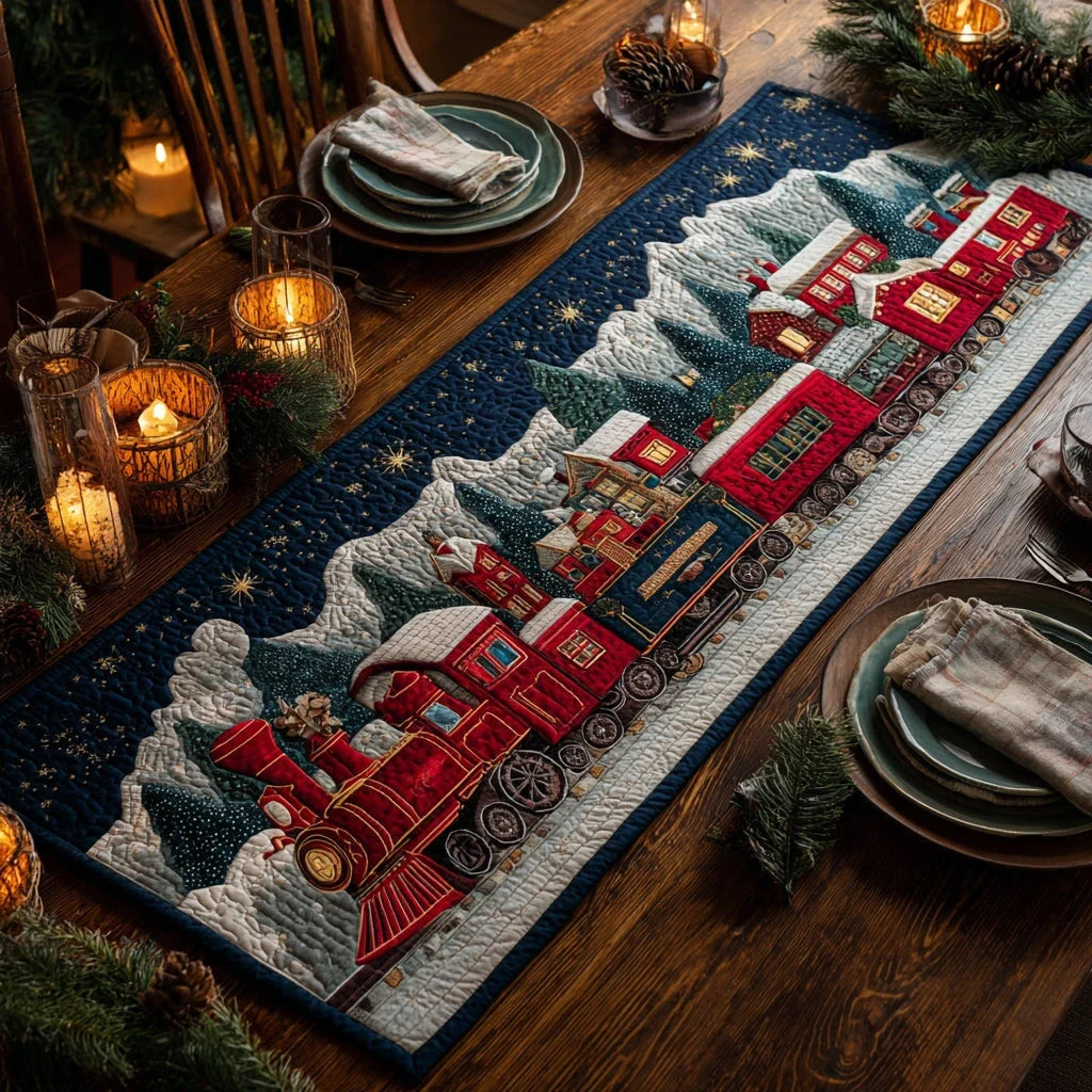 Midnight Train Ride Quilted Table Runner