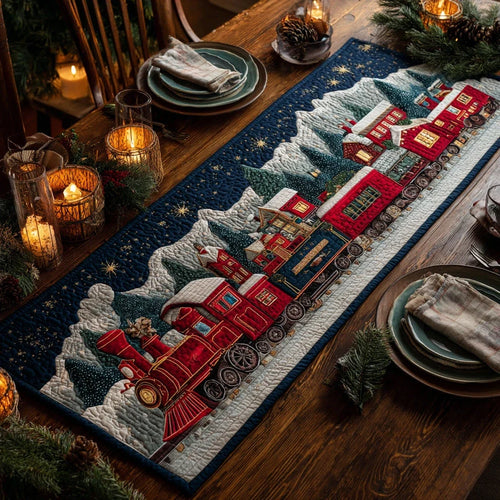 Midnight Train Ride Quilted Table Runner