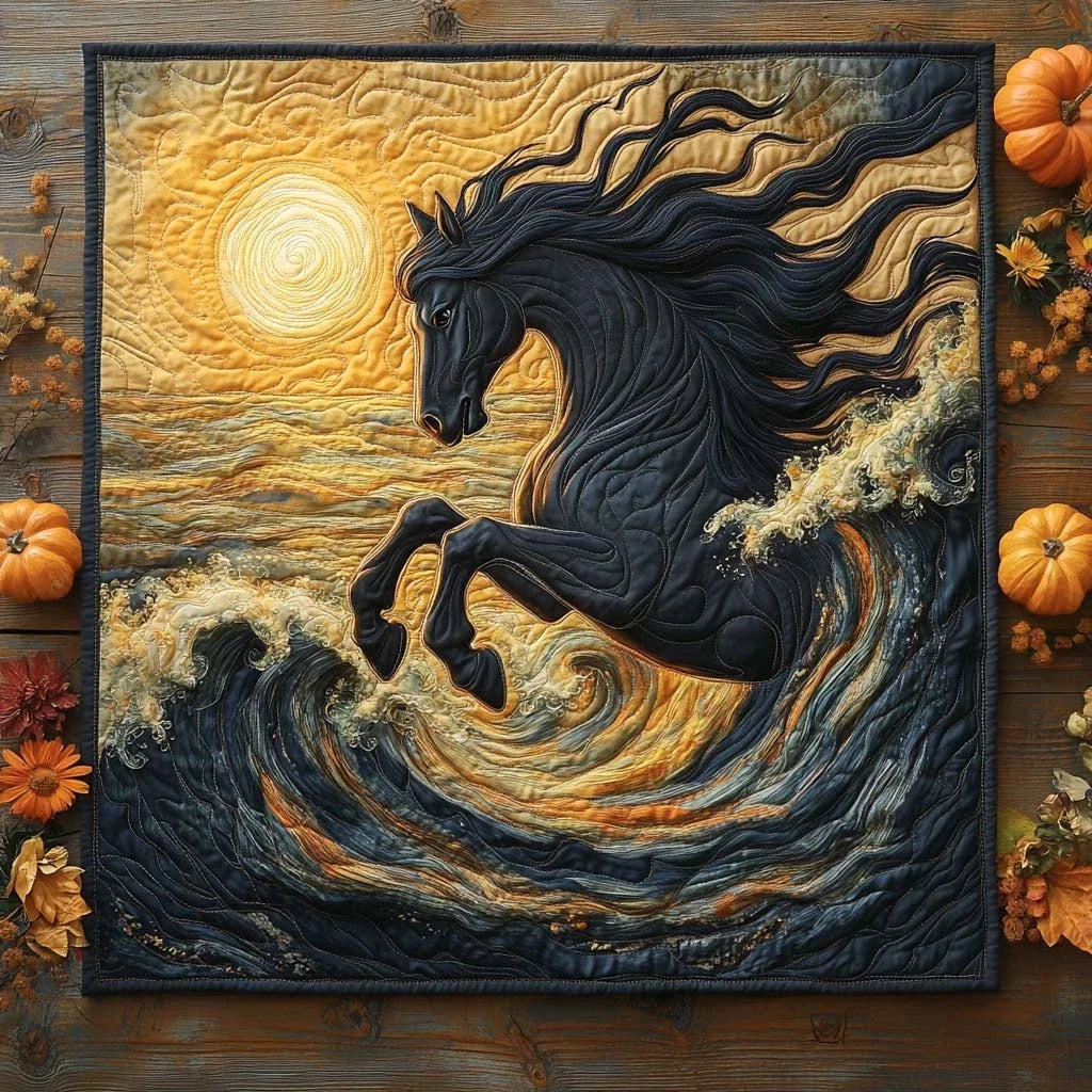Midnight Wave Quilted Table Topper