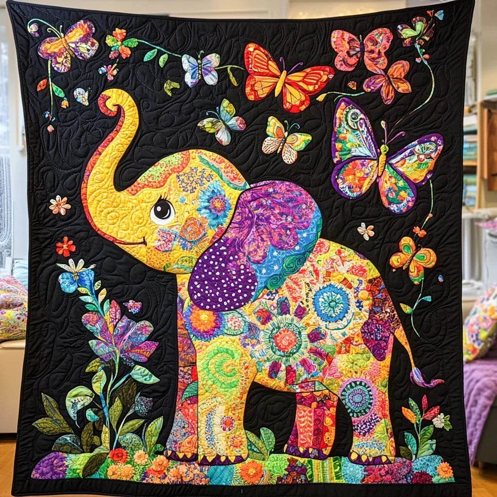 Mighty Elephant Quilt Blanket - Quilted Blanket by Wild and Way