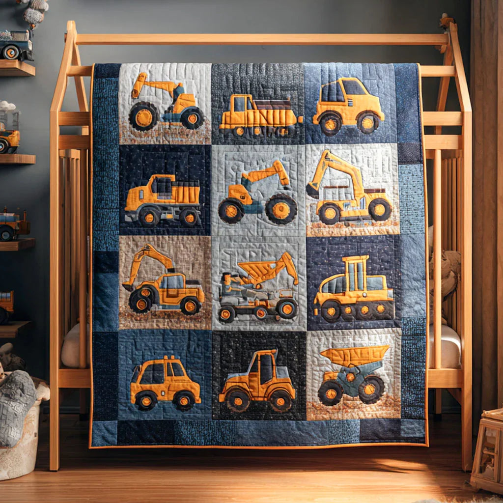 Mighty Machines Quilt Blanket - Quilted Blanket by Wild and Way