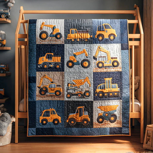 Mighty Machines Quilt Blanket - Quilted Blanket by Wild and Way