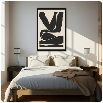Minimalist Abstract Figure Black Canvas Art Wall Art