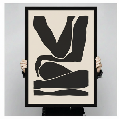 Minimalist Abstract Figure Black Canvas Art Wall Art
