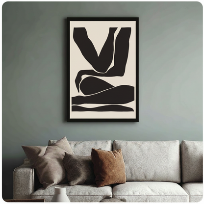 Minimalist Abstract Figure Black Canvas Art Wall Art
