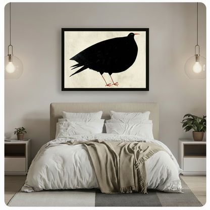 Minimalist Black Bird Canvas Wall Art