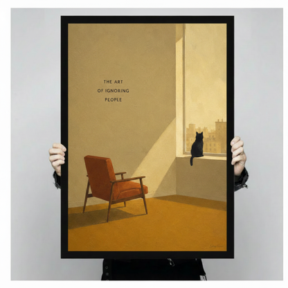 The Art of Ignoring People Cat Canvas Wall Art