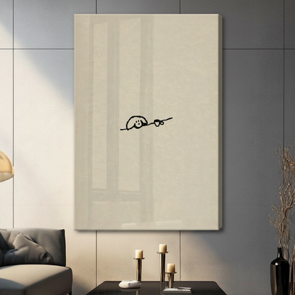 Minimalist Line Art Dog Canvas Wall Print Wall Art
