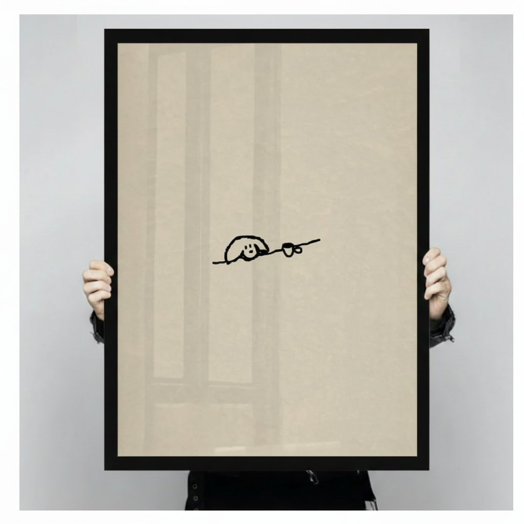 Minimalist Line Art Dog Canvas Wall Print Wall Art