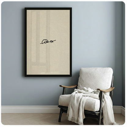 Minimalist Line Art Dog Canvas Wall Print Wall Art