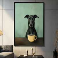 Greyhound Coffee Canvas Wall Art Funny Dog Print