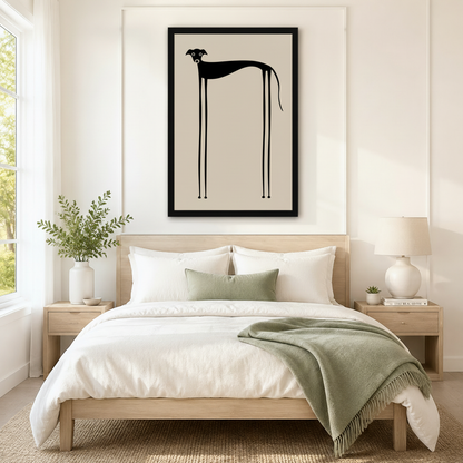 Minimalist Greyhound Silhouette Canvas Wall Art