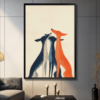 Minimalist Greyhound Trio Canvas Wall Art