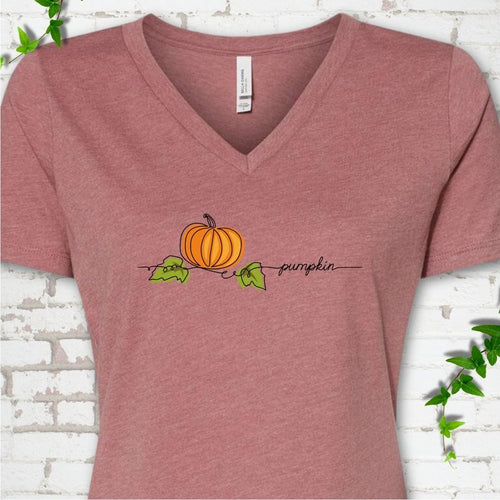 Minimalist Pumpkin V-Neck T-Shirt