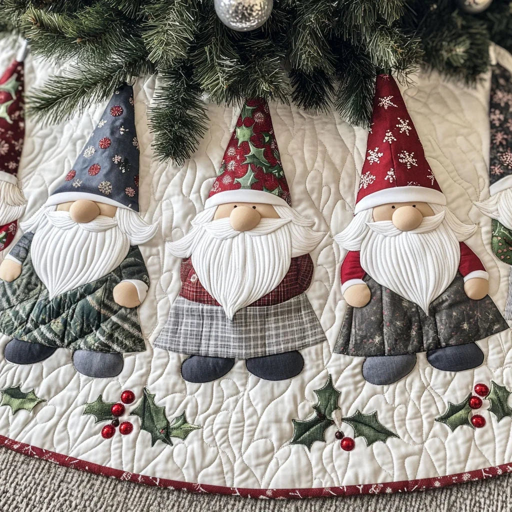 Mistletoe Mates Quilted Christmas Tree Skirt