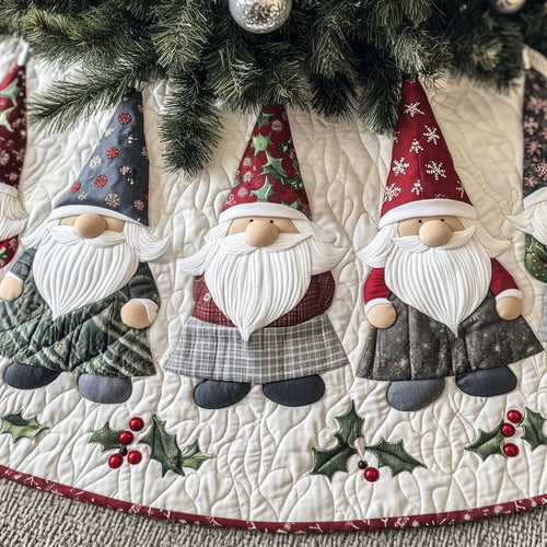 Mistletoe Mates Quilted Christmas Tree Skirt