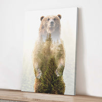 Animals Forest Bear Pines Canvas Wall Art