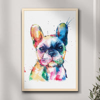 Colorful Watercolor Dog Canvas Wall Art