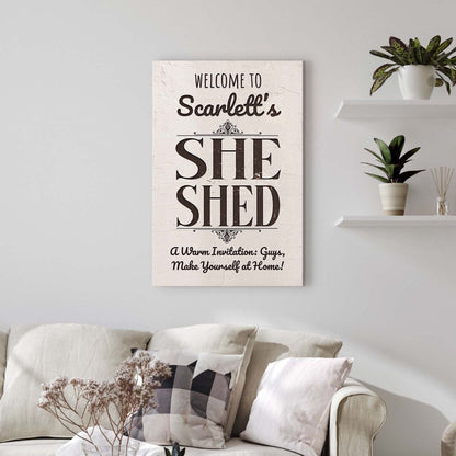 She Shed Sign - canvas