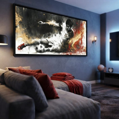 Momentum Of The Striker Canvas Wall Art