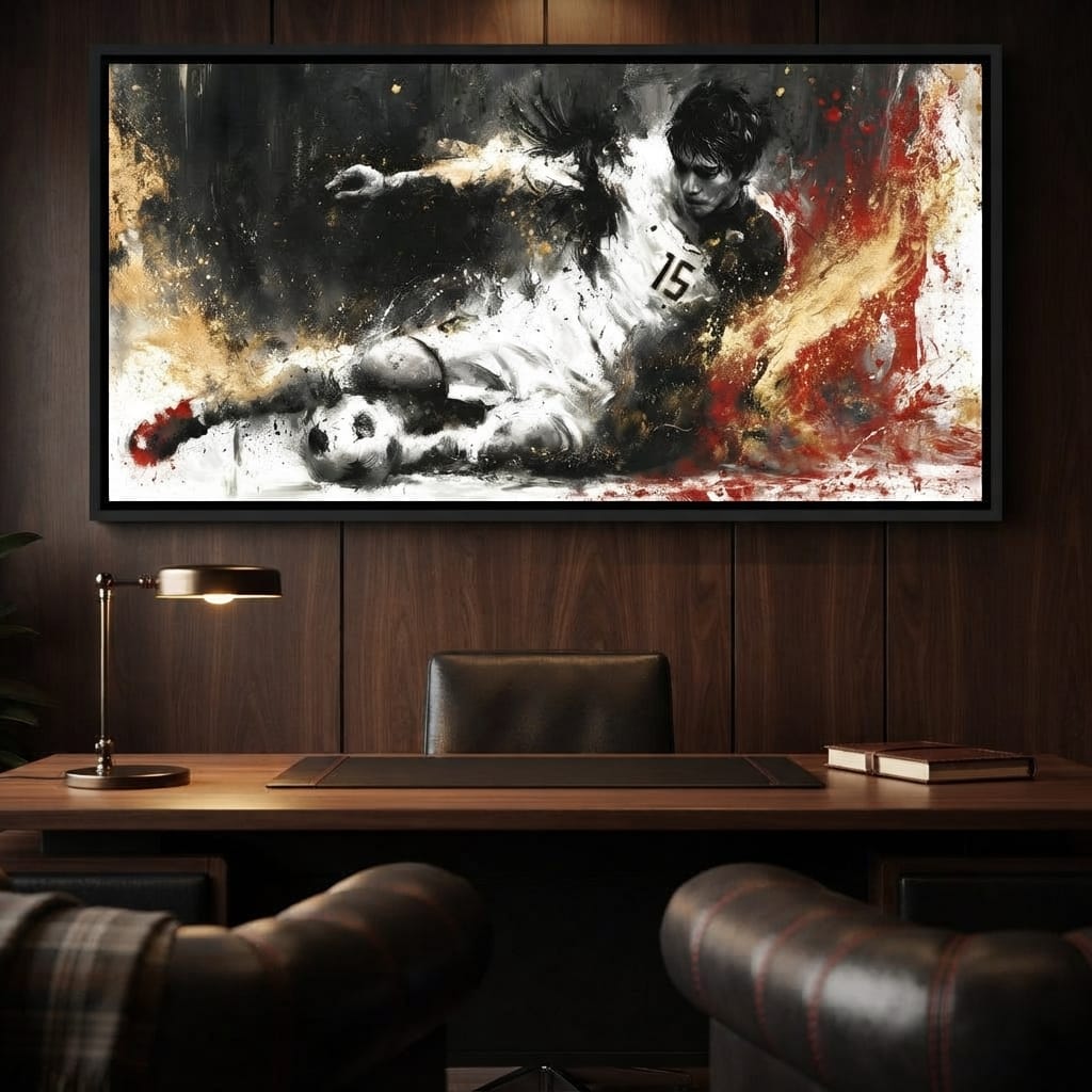 Momentum Of The Striker Canvas Wall Art