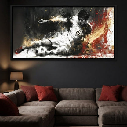 Momentum Of The Striker Canvas Wall Art